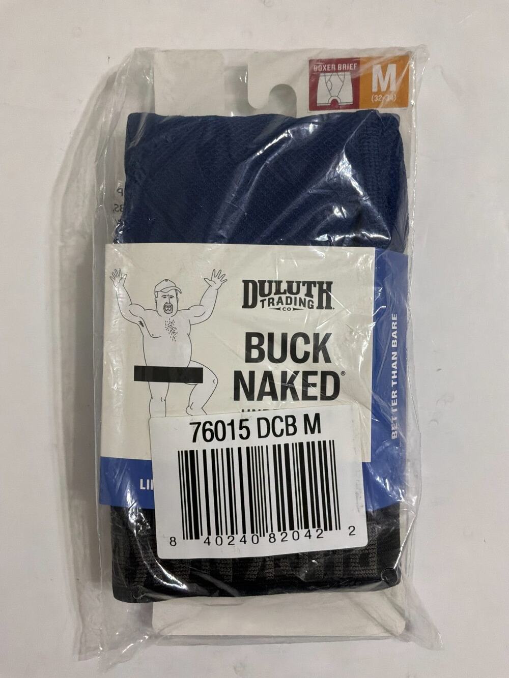 Duluth Trading Buck Naked Boxer Briefs Men's M 32-34 Navy Black Underwear NEW
